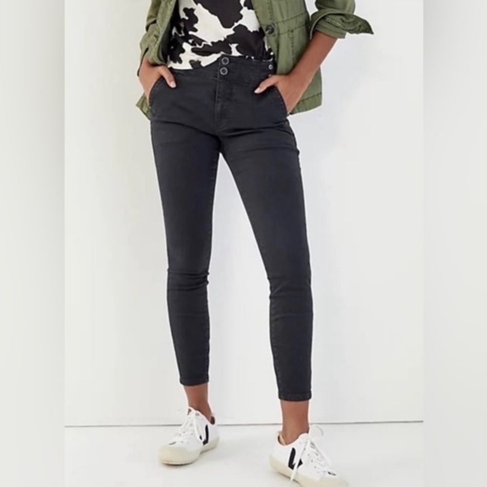 Anthropologie Pilcro High Rise skinny gray ankle pants 26